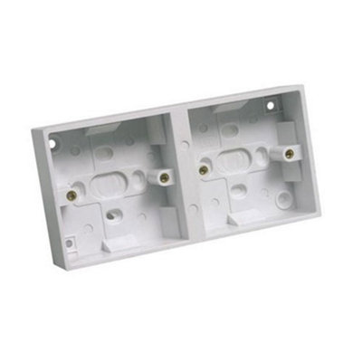ABMPB232D Surface Mounting Pattress Boxes Dual Gang 35mm With Square Edge