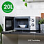 Abode AMM2001S, 20L Manual Microwave in Silver