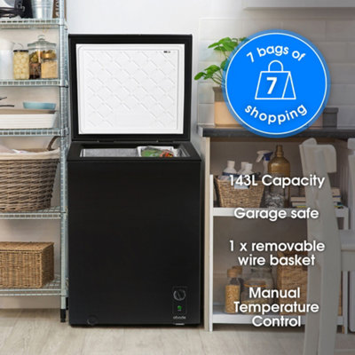 Abode Chest Freezer 143 Litre Freestanding with Adjustable Thermostat ...