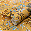 Abode Cottage Floral Flowers Plant Leaves Leaf Ochre Yellow Wallpaper