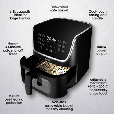 Abode Digital Air Fryer 1800W 6.2L 12 Present Options 30 Minute Timer AAF6200 - 3