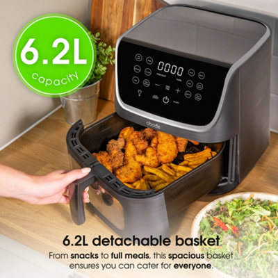 Abode Digital Air Fryer 1800W 6.2L 12 Present Options 30 Minute Timer AAF6200 - 6