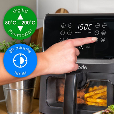 Abode Digital Air Fryer 1800W 6.2L 12 Present Options 30 Minute Timer AAF6200 - 7