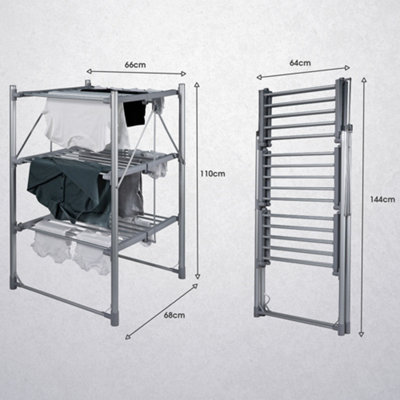 Abode Electric Clothes Dryer Heated Airer 3 Tier with 30 Rails 30kg & Protective Cover AECRD2003
