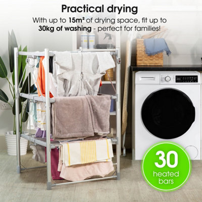 Abode Electric Clothes Dryer Heated Airer Tier with 30 Rails
