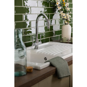 Abode Gatsby Traditional Dual Lever Monobloc Mixertap in Chrome