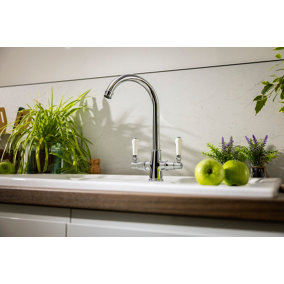 Abode Keswick Traditional Monobloc Mixertap Dual Handle in Chrome