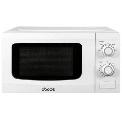 Abode Manual Microwave 700W 20L 5 Power Levels & Defrost White AMM2001-M