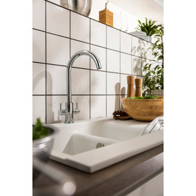 Abode Marido Dual Lever Kitchen Mixertap in Chrome