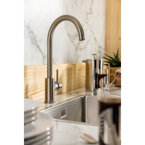 Abode Nico Single Lever Kitchen Mixertap in Brushed Nickel