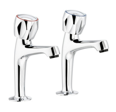 Abode Pillar Taps in Chrome Pair WRAS approved