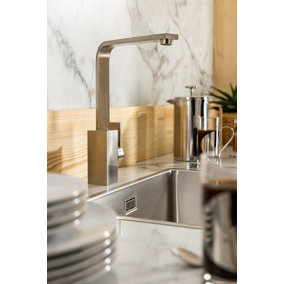 Abode Pixell Single Lever Kitchen Mixertap in Brushed Nickel