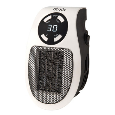 Abode Plug in Heater 500W Compact Portable White Ceramic with 2 Heat Settings APH1001