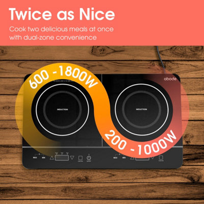 Abode Portable Induction Hob Double Digital with Touch Control 2800W AINDH2003 - 6
