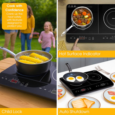 Abode Portable Induction Hob Double Digital with Touch Control 2800W AINDH2003 - 9