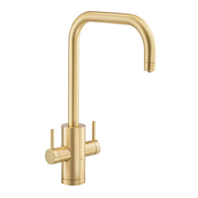 Abode PT1052 Brushed Brass Pronteau Project 4 in 1 Monobloc Kitchen Tap