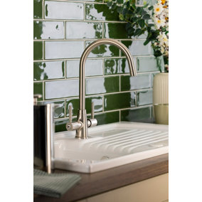 Abode Rochelle Dual Lever Kitchen Mixertap in Brushed Nickel