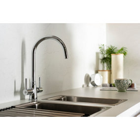 Abode Rochelle Dual Lever Kitchen Mixertap in Chrome
