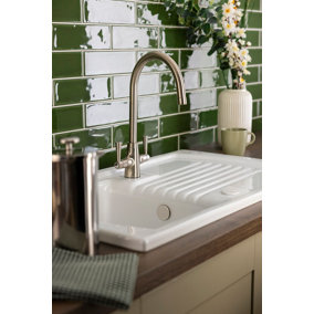 Abode Stamford Dual Lever Kitchen Mixertap in Brushed Nickel