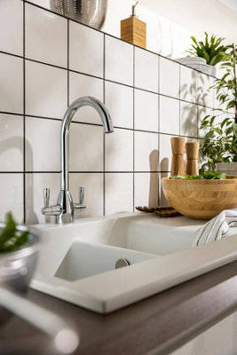 Abode Zermat Dual Lever Kitchen Mixertap in Chrome