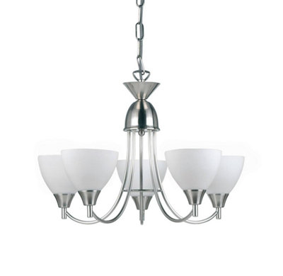 Aboura Satin Chrome 5 light Ceiling Pendant