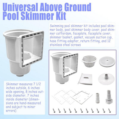 Above Ground Pool Skimmer With Accessories Width 6 Inches Compatible ...