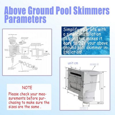 Above Ground Pool Skimmer With Accessories Width 6 Inches Compatible ...