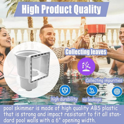 Above Ground Pool Skimmer With Accessories Width 6 Inches Compatible ...