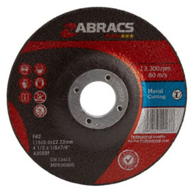 Abracs 115X3Mm Thin Cutting Disc 25Pc