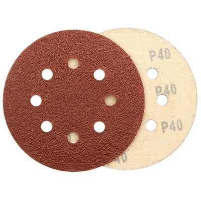 Abracs 40 Grit Alox Sanding Disc (Pack of 10) Red (One Size)