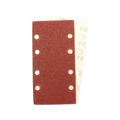 Abracs 40 Grit Orbital Sander Sheets (Pack of 10) Red (185mm x 93mm)
