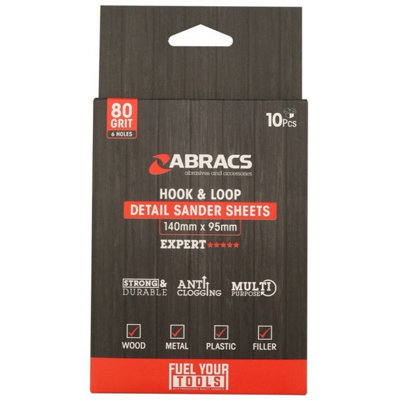 Abracs Hook and Loop Sander Sheet (Pack of 10) Brown/Sand (80g)