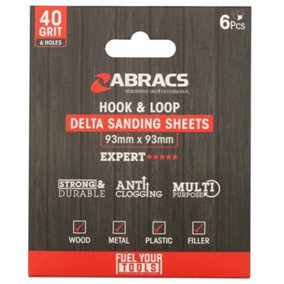 Abracs Hook & Loop Delta Sanding Sheets (Pack of 6) Brown (120g)