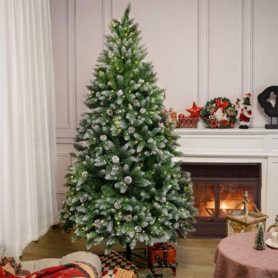 Abrihome 5FT Artificial Christmas Tree with Lights,Snowflake Spray — free download