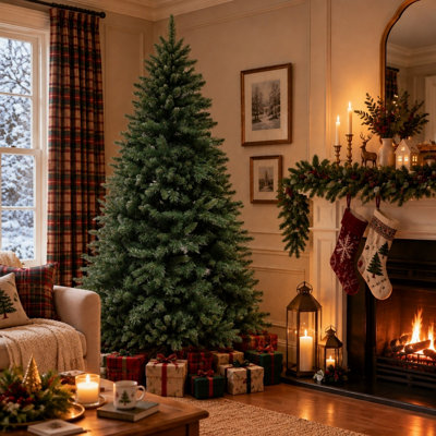 Abrihome 7FT Green Artificial Christmas Tree, Traditional Indoor ...