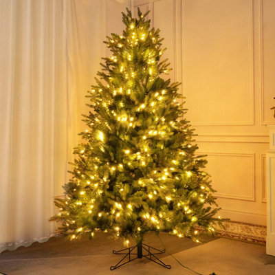 Abrihome 7ft Pre-lit Artificial Christmas Tree- Grand Fir with 1,733 ...