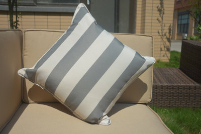 Grey Waterproof Garden Cushion Covers with Included Cushion