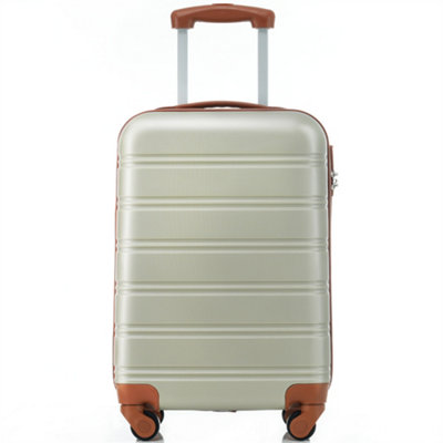 ABS Hard shell Travel Trolley Suitcase 4 wheel Luggage set Hand Luggage, 20", (Golden green and Brown)