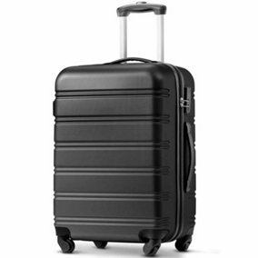 ABS Hard Shell Travel Trolley Suitcase 4 wheel Luggage Set Hand Luggage, (20 Inch, Black)