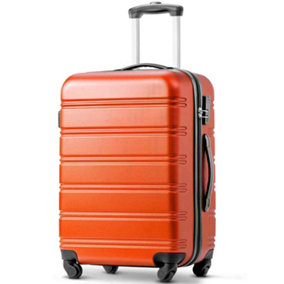ABS Hard Shell Travel Trolley Suitcase 4 wheel Luggage Set Hand Luggage, (20 Inch, Orange)
