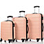 ABS Hard Shell Travel Trolley Suitcase 4 wheel Luggage Set Hand Luggage, (20 Inch, Pink)