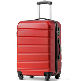 ABS Hard Shell Travel Trolley Suitcase 4 wheel Luggage Set Hand Luggage,(20 Inch, Red)