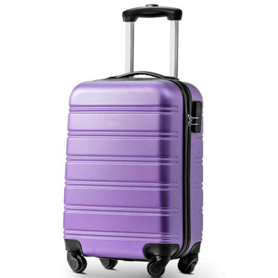 ABS Hard shell Travel Trolley Suitcase 4 wheel Luggage set Hand Luggage,( 20", Purple)