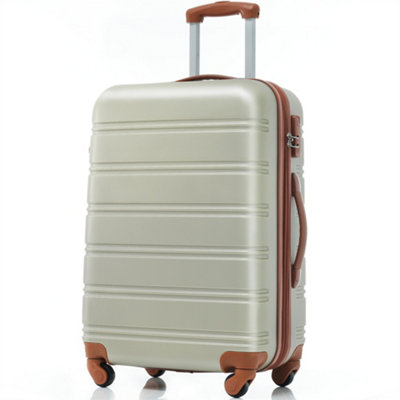 ABS Hard shell Travel Trolley Suitcase 4 wheel Luggage set Hand Luggage, 24", (Golden green and Brown)