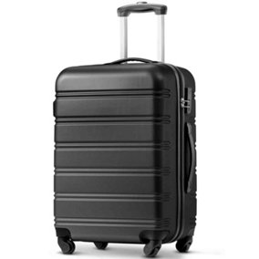 ABS Hard shell Travel Trolley Suitcase 4 Wheel Luggage set Hand Luggage 24  Inch Black