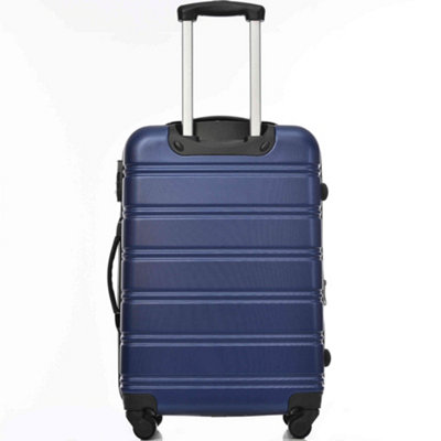 ABS Hard Shell Travel Trolley Suitcase 4 Wheel Luggage Set Hand Luggage 24 Inch Deep Blue