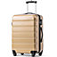 ABS Hard Shell Travel Trolley Suitcase 4 Wheel Luggage Set Hand Luggage 24 Inch Golden