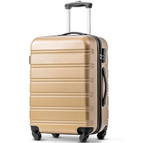 ABS Hard Shell Travel Trolley Suitcase 4 Wheel Luggage Set Hand Luggage 24 Inch Golden