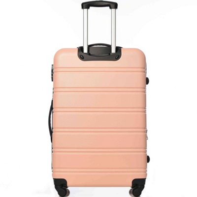 ABS Hard Shell Travel Trolley Suitcase 4 Wheel Luggage Set Hand Luggage 24 Inch Pink