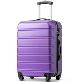 ABS Hard shell Travel Trolley Suitcase 4 wheel Luggage set Hand Luggage,( 24", Purple)